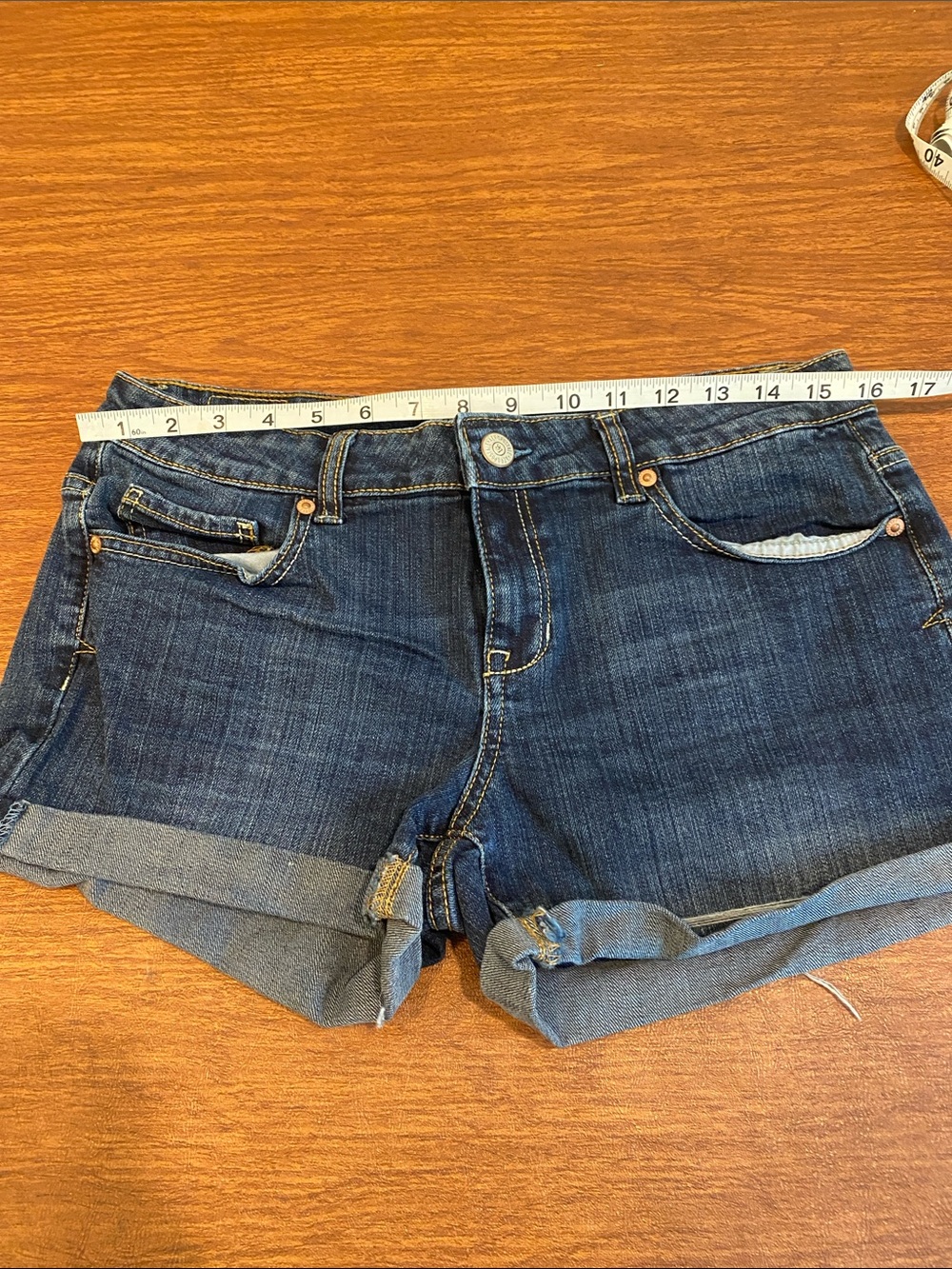 Aeropostale Dark Blue Rolled Cuff Denim Shorts size 11/12